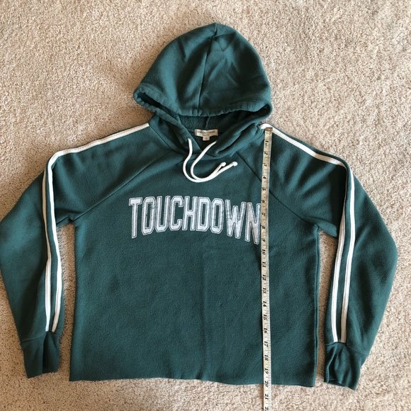 Grayson/Threads Soft Cropped Hoodie Green Long Sleeve Sweatshirt Top - Picture 10 of 12